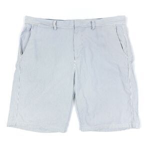 J CREW Club Preppy Seersucker Weekender Chino Shorts Blue White Resort Stripe 36